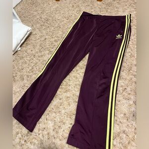 unique, Adidas, purple and green sweatpants size medium